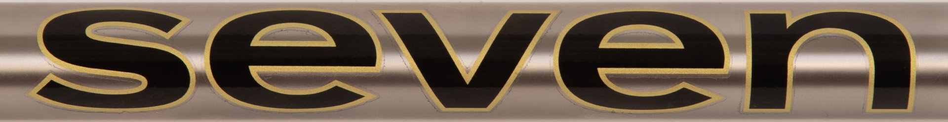 classic down tube graphic in black, gold outline