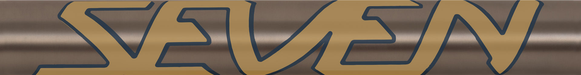 slant seven down tube graphic in bronze, evening sky outline