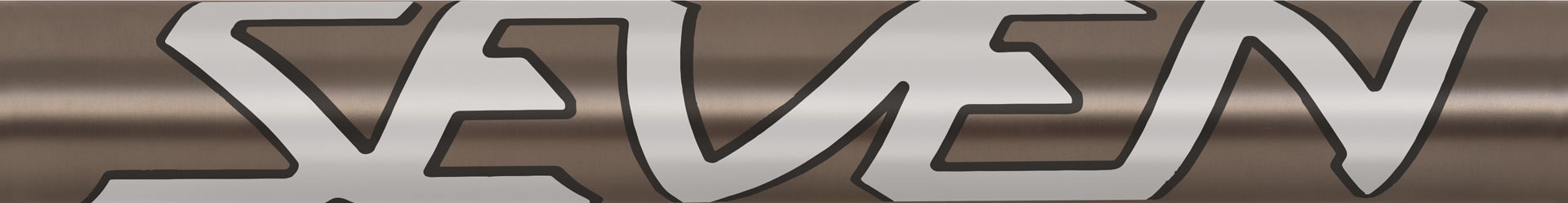 slant seven down tube graphic in white, black outline